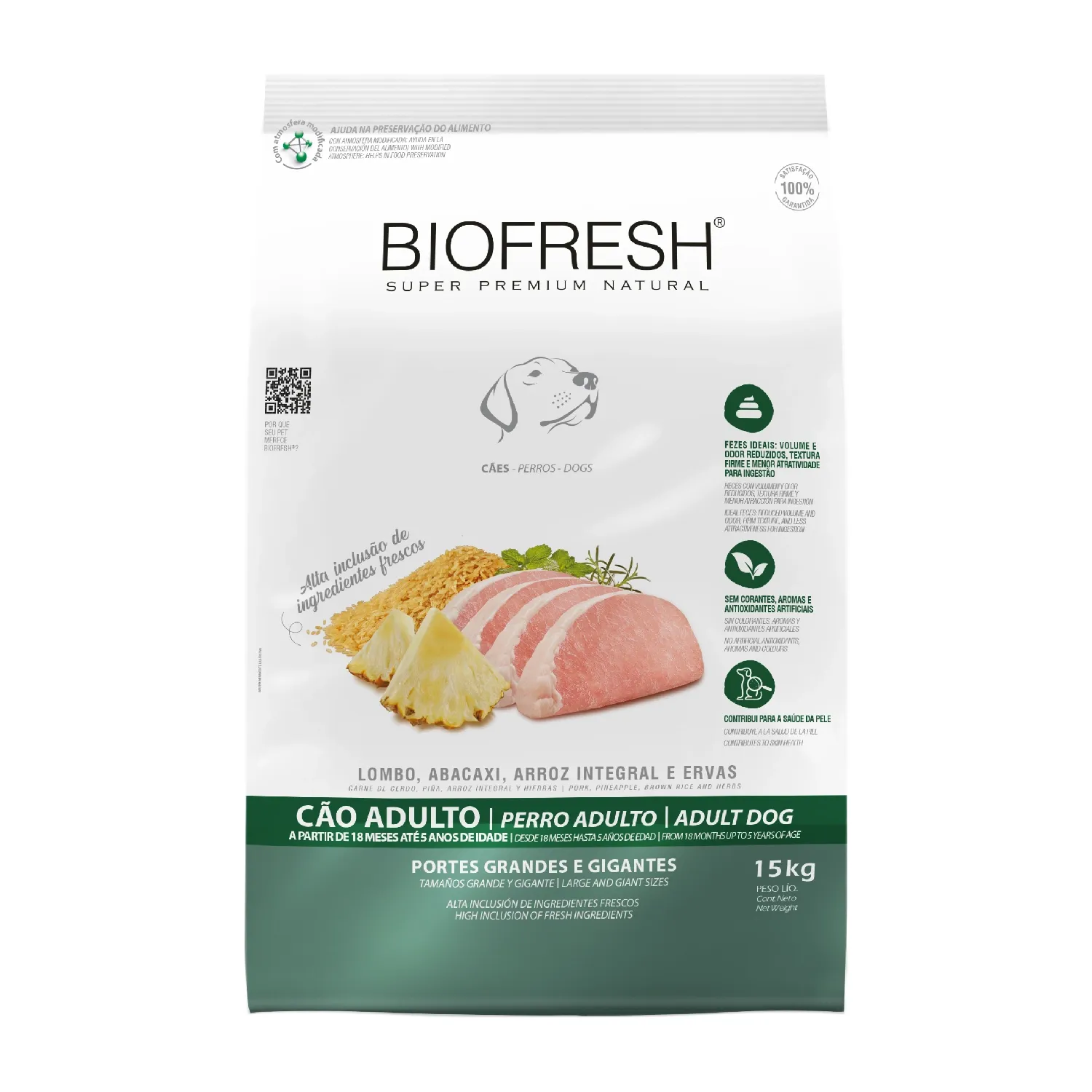 Ração Biofresh Cães Adultos Raças Grandes e Gigantes Lombo e Abacaxi
